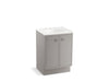 KOHLER K-99500-TK-1WT Jacquard 24" bathroom vanity cabinet with toe kick and 2 doors