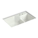 KOHLER K-6411-2 Indio 33" x 21-1/8" x 9-3/4" Smart Divide undermount large/small double-bowl workstation kitchen sink...
