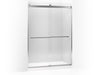 KOHLER 706019-L-SHP Levity Sliding Shower Door, 82" H X 56-5/8 - 59-5/8" W, With 3/8" Thick Crystal Clear Glass And Square Towel Bar in Bright Polished Silver