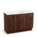 KOHLER K-99522-TKSD-1WE Damask 48" bathroom vanity cabinet with toe kick, 2 doors and 6 drawers, split top drawers