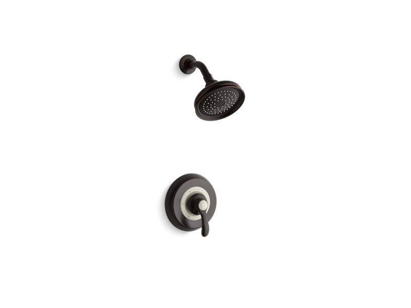 KOHLER TS12014-4-2BZ Fairfax Rite-Temp(R) Shower Valve Trim With Lever Handle And 2.5 Gpm Showerhead in Oil-Rubbed Bronze