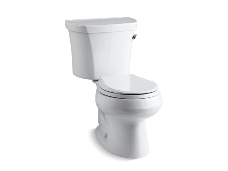 KOHLER 3947-UR-0 Wellworth Two-Piece Round-Front 1.28 Gpf Toilet With Right-Hand Trip Lever, Insulated Tank And 14" Rough-In in White