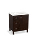 KOHLER K-99504-LGL-1WB Jacquard 30" bathroom vanity cabinet with furniture legs, 1 door and 3 drawers on left