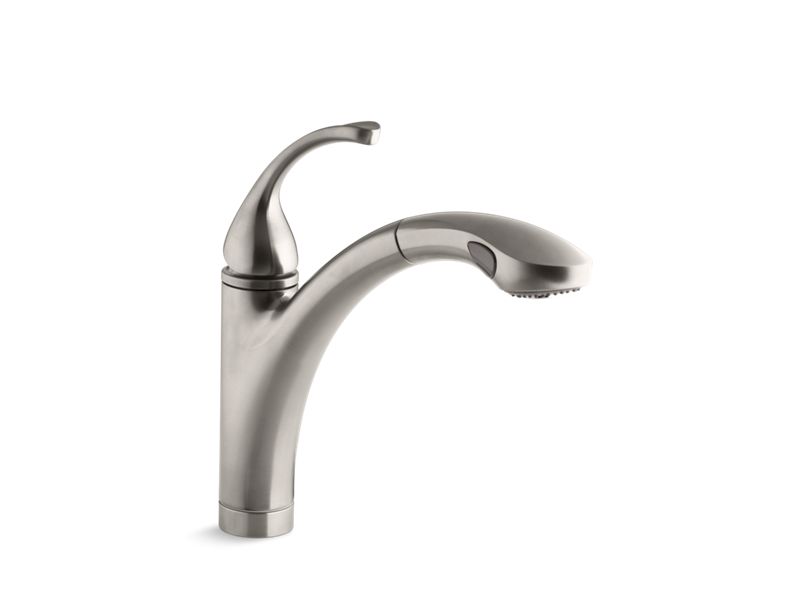 KOHLER 10433-VS Fort?? Single-Hole Or 3-Hole Kitchen Sink Faucet With 10-1/8" Pull-Out Spray Spout in Vibrant Stainless