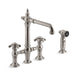 KOHLER K-76519-3M Artifacts deck-mount bridge kitchen sink faucet with prong handles and sidespray