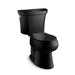 KOHLER 3988-7 Wellworth Two-Piece Elongated Dual-Flush Toilet in Black