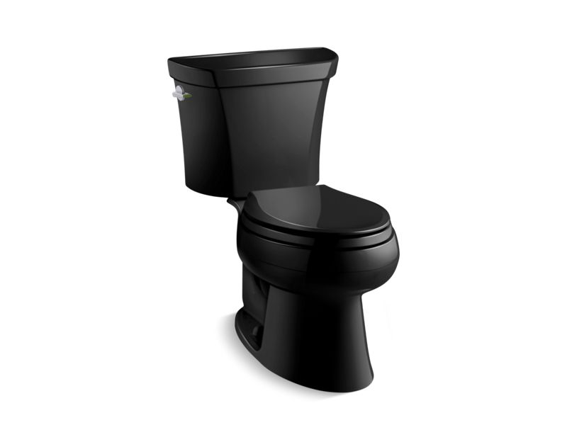 KOHLER 3988-7 Wellworth Two-Piece Elongated Dual-Flush Toilet in Black
