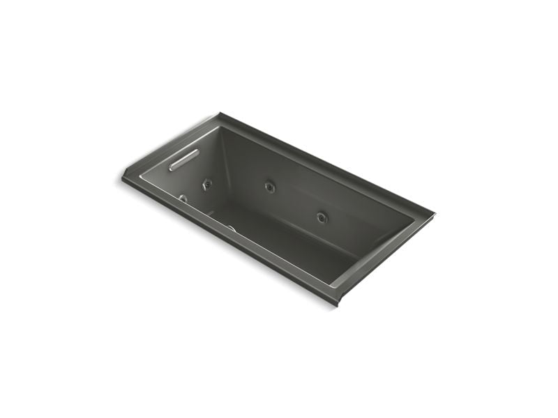 KOHLER K-1167-LH2-58 Underscore Rectangle 60" x 30" alcove whirlpool with integral flange and left-hand drain