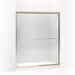 KOHLER 702206-L-ABV Fluence Sliding Shower Door, 70-5/16" H X 56-5/8 - 59-5/8" W, With 1/4" Thick Crystal Clear Glass in Anodized Brushed Bronze