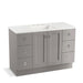 KOHLER K-99535-TK-1WT Poplin 48" bathroom vanity cabinet with toe kick, 2 doors and 6 drawers