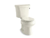 KOHLER 3977-RA-96 Wellworth Two-Piece Round-Front 1.6 Gpf Toilet With Tank Cover Locks in Biscuit