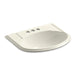 KOHLER K-2279-4-96 Devonshire Drop-in bathroom sink with 4" centerset faucet holes