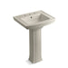 KOHLER 2359-8 Archer Pedestal bathroom sink with 8" widespread faucet holes