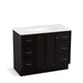 KOHLER K-99563-TK-1WU Damask 42" bathroom vanity cabinet with toe kick, 1 door and 6 drawers