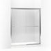 KOHLER 702206-L-SHP Fluence Sliding Shower Door, 70-5/16" H X 56-5/8 - 59-5/8" W, With 1/4" Thick Crystal Clear Glass in Bright Polished Silver