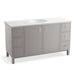 KOHLER K-99510-LG-1WT Jacquard 60" bathroom vanity cabinet with furniture legs, 2 doors and 6 drawers