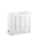 KOHLER K-99518-LG-1WA Damask 36" bathroom vanity cabinet with furniture legs and 2 doors