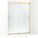 KOHLER K-706013-L Levity Sliding shower door, 82" H x 56-5/8 - 59-5/8" W, with 3/8" thick Crystal Clear glass