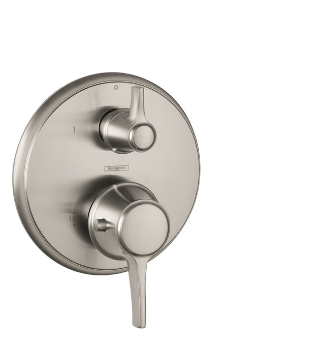 hansgrohe Ecostat Classic Thermostatic Trim with Volume Control and Diverter, Round