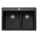 BLANCO Liven SILGRANIT 33" 60/40 Double Bowl Dual Mount Kitchen Sink with Low Divide - Anthracite