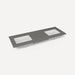 Quartz Stone Vanity Top, 61" x 3/4" x 22", Double Undercounter Sink, Three Hole