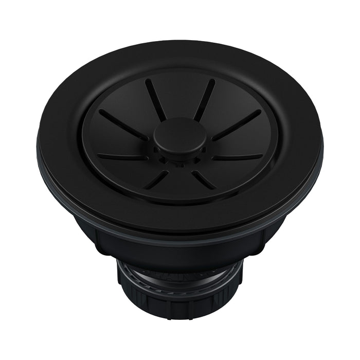 BLANCO Essential Silgranit Color-Matched 3.5" Basket Strainer with Turn-to-Close Design - Coal Black