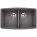 BLANCO 441473 Performa Equal Double Bowl Kitchen Sink - Cinder