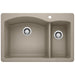 BLANCO 441282 Diamond 1-1/2 Double Bowl Dual Mount Kitchen Sink - Truffle