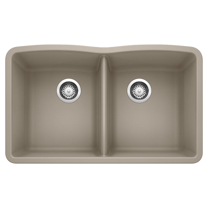 BLANCO 441286 Diamond Equal Double Bowl Kitchen Sink - Truffle