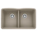 BLANCO 441286 Diamond Equal Double Bowl Kitchen Sink - Truffle