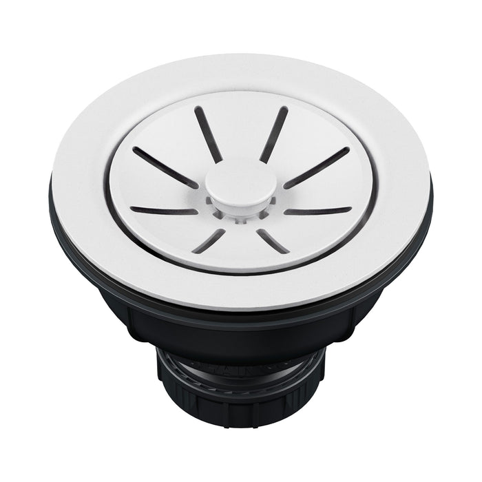 BLANCO Essential Silgranit Color-Matched 3.5" Basket Strainer with Turn-to-Close Design - White