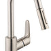 hansgrohe Focus Prep Kitchen Faucet, 2-Spray Pull-Down, 1.75 GPM