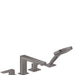 hansgrohe Metropol 4-Hole Roman Tub Set Trim with Lever Handles and 1.75 GPM Handshower