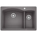 BLANCO 441464 Diamond 1-1/2 Double Bowl Dual Mount Kitchen Sink - Cinder