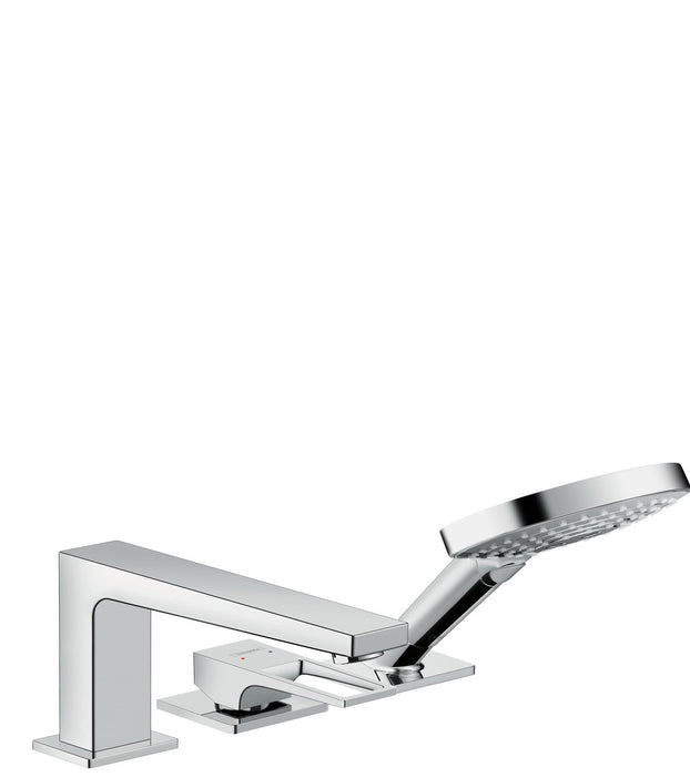 hansgrohe Metropol 3-Hole Roman Tub Set Trim with Loop Handle and 1.75 GPM Handshower