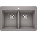 BLANCO 440219 Diamond Equal Double Dual Mount Kitchen Sink - Metallic Gray