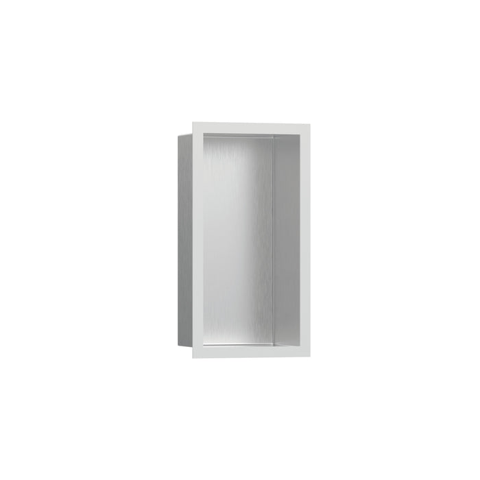 hansgrohe XtraStoris Individual Wall Niche Brushed Stainless Steel with Design Frame 12"x 6"x 4"