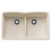 BLANCO 443069 Diamond Equal Double Bowl Kitchen Sink with Low Divide - Soft White