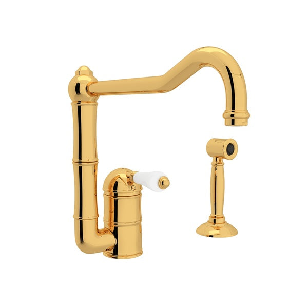 ROHL A3608/11WS Acqui® Extended Spout Kitchen Faucet With Side Spray