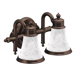 Moen YB9862 Oil rubbed bronze two globe bath light