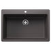 BLANCO Liven SILGRANIT 33" Super Single Dual Mount Kitchen Sink - Cinder