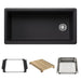 BLANCO Inteos SILGRANIT 39" Single Bowl Reversible Undermount Workstation Kitchen Sink - Coal Black