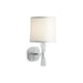 Kallista P33221-00-CP Counterpoint by Barbara Barry Rock Crystal Wall Sconce, Creme Shade
