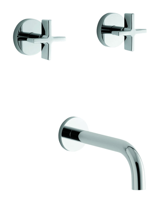 Kallista P24425-CR-CP One Wall-Mount Bath Faucet, Cross Handles