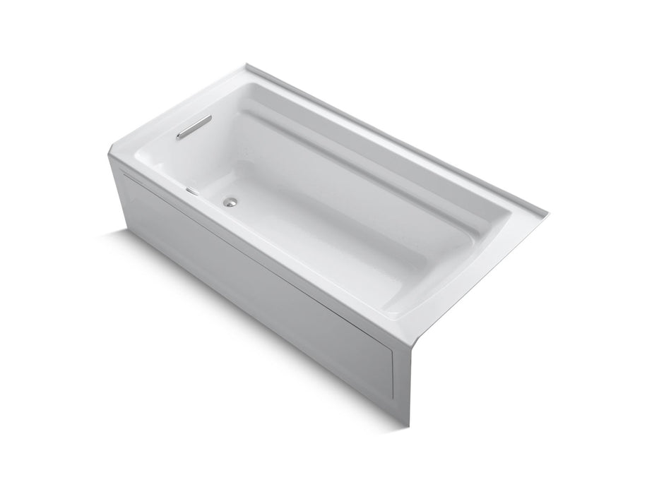 KOHLER K-1124-GHLAW Archer 72" x 36" alcove Heated BubbleMassage air bath with Bask heated surface, left drain