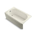 KOHLER K-723-G96 Memoirs 60" x 33-3/4" alcove BubbleMassage air bath with Biscuit airjet color finish and left-hand drain