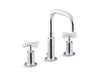 KOHLER K-14406-3 Purist Widespread bathroom sink faucet with Cross handles, 1.2 gpm