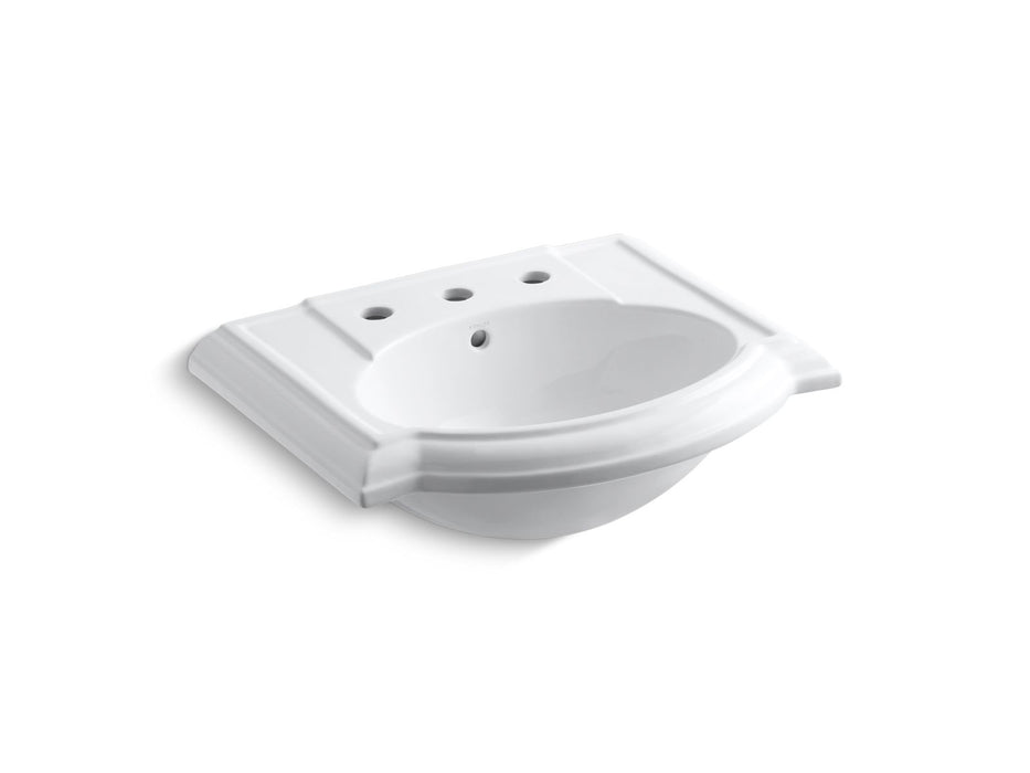 KOHLER K-2287-8 Devonshire 24-1/4" rectangular pedestal bathroom sink
