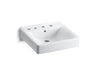 KOHLER K-2053-L Soho 20" x 18" wall-mount/concealed arm carrier bathroom sink with 8" widespread faucet holes and left-hand soap dispenser hole