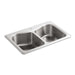 KOHLER K-3369-1 Staccato 33" top-mount double-bowl kitchen sink